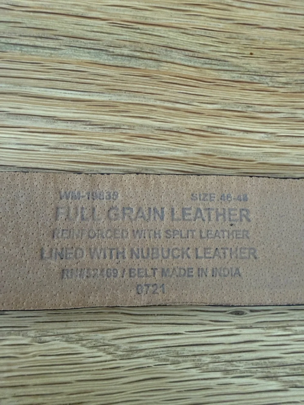 Men's Classic Tan Pebbled Leather 1.25” Belt with Silver Buckle. 46-48”